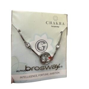 Brosway Italia Chakra Alphabet Letter G Bracelet Silver Tone Crystal BHKB055 NEW
